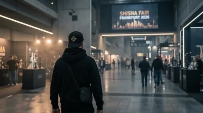 The 10/10 Boys at Shisha Fair 2026 visitor walking through the Frankfurt event venue