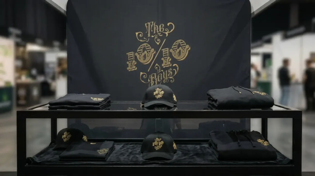 Stand 1010 Boys en Spannabis 2026 with The 10/10 Boys merch display in Bilbao