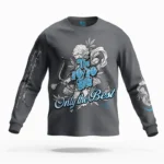 The 10/10 Boys grey long sleeve shirt, front view