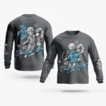 The 10/10 Boys grey long sleeve shirt, front and back views