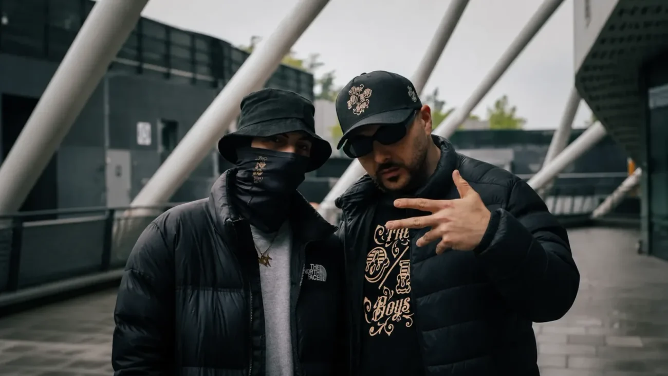 The 10/10 Boys GrimSpitters collaboration portrait — Salvatore and Omega Riot in 10/10 Boys streetwear