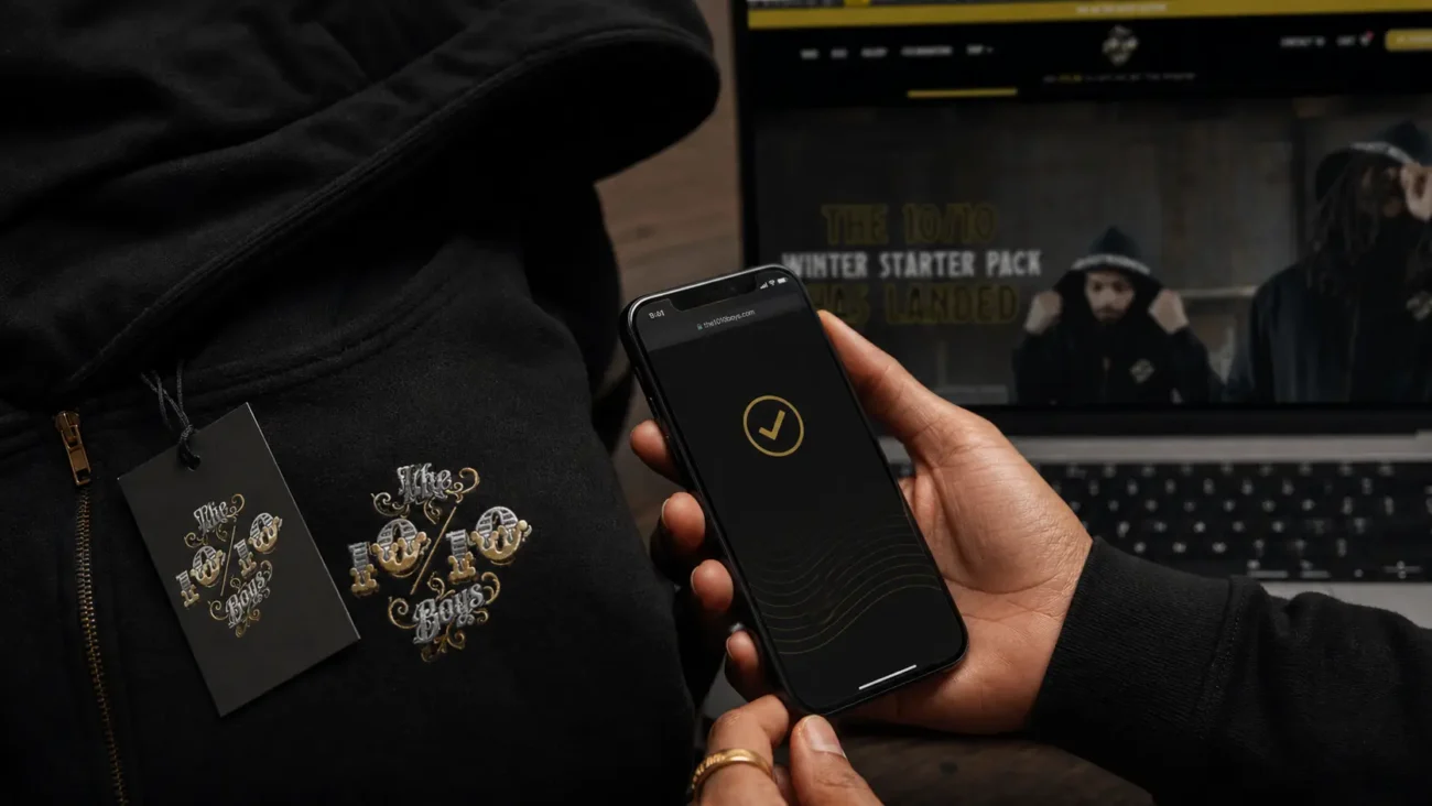 The 10/10 Boys official website and Instagram presence with premium streetwear pieces