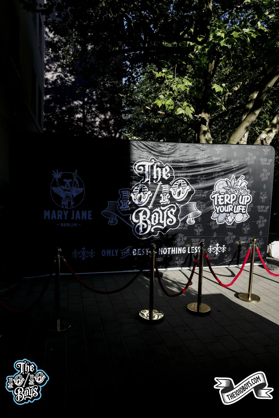 The 10/10 Boys and Mary Jane Berlin branded backdrop at Mary Jane Berlin 2026