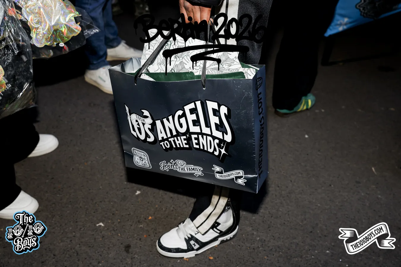 The 10/10 Boys branded bag and streetwear fit at Mary Jane Berlin 2026