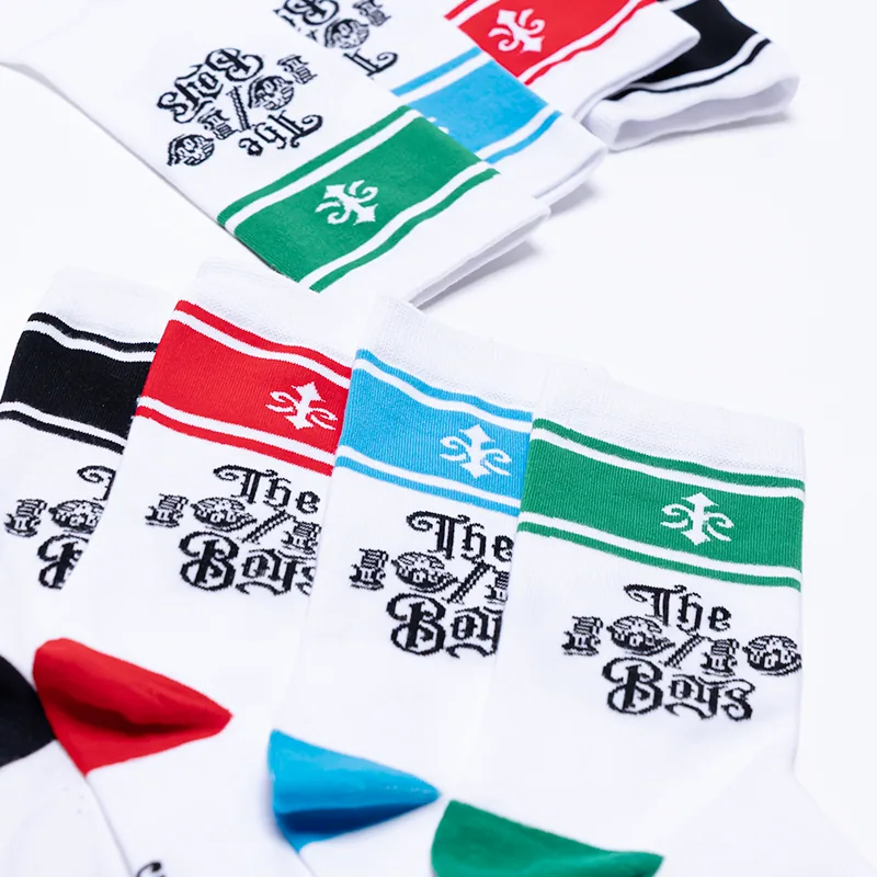 01-Socks-Group The 10/10 Boys sock multi pack — all four colourways in red, blue, green and black