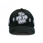10/10 Boys Chrome ZeeZee black snapback with gothic embroidery and chrome detailing