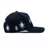10/10 Boys Chrome ZeeZee black snapback with gothic embroidery and chrome detailing