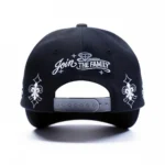 10/10 Boys Chrome ZeeZee black snapback with gothic embroidery and chrome detailing