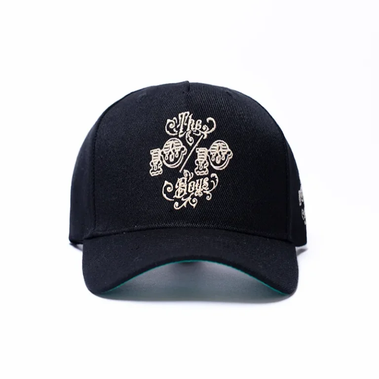 The 10/10 Boys OG Snapback in black — front view with the gothic 10/10 Boys chest logo in cream