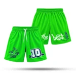 California's Finest green shorts - front and back