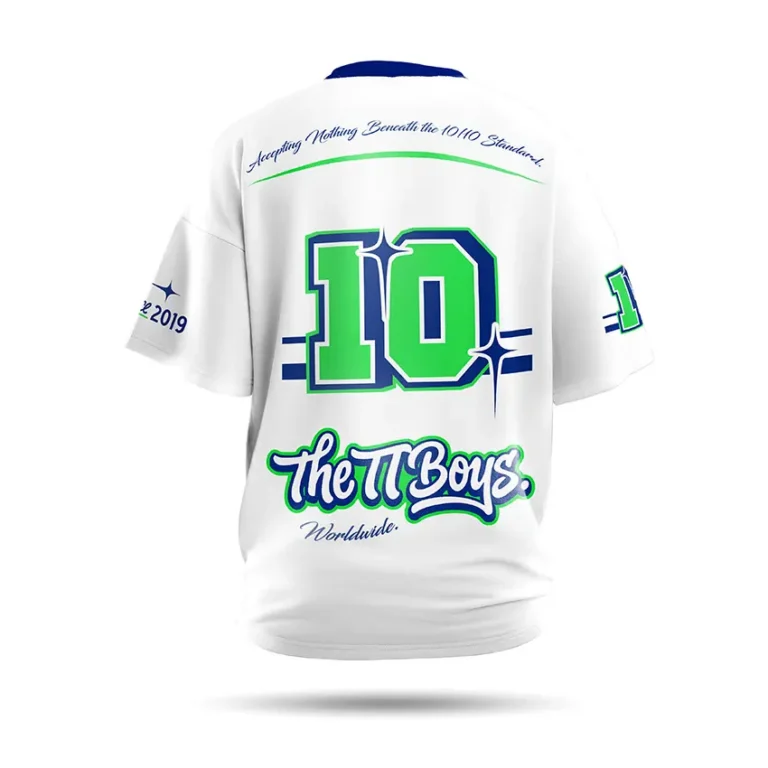 California's Finest white t-shirt with green print - back