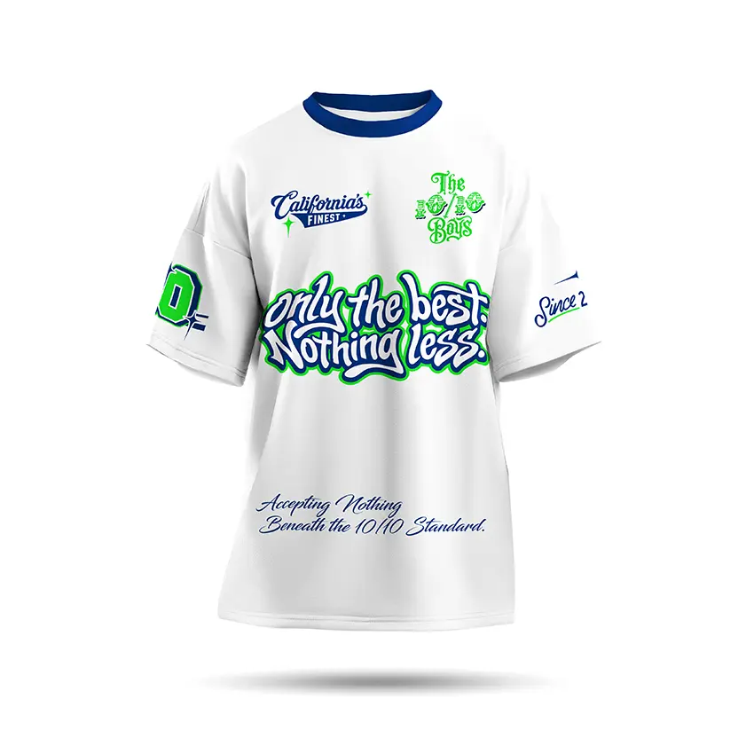 californias-finest-tee-green-front California's Finest white t-shirt with green print - front