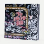 Mini Canvas No. 1 by GavinBrownArt at an angle, showing the depth of the 10 × 10 cm canvas