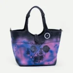 10/10 Big Handbag by GavinBrownArt, sprayed from blue to pink with 10/10 Boys artwork, front view