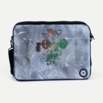 10/10 × ArtLife Medium Laptop Bag by GavinBrownArt, grey with red, yellow and green 10/10 lettering